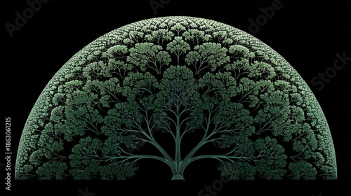 Abstract fractal tree reaching towards sky