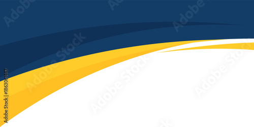 blue and yellow wavy shape background. suitable for business poster design, corporate banner, presentation, flyer, social media post. vector illustration