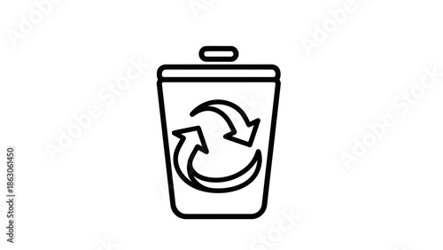 Recycling bin icon with circular arrows