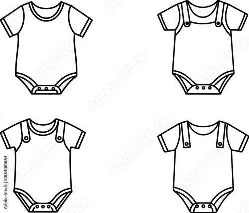 baby, bodysuit, romper, outfit, clothing, infant, onesie, vector, fashion, design, apparel, suit, snap, illustration, garment