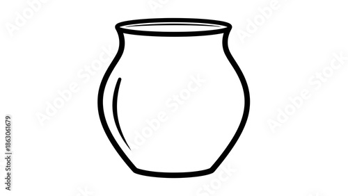 Simple black and white illustration of a vase