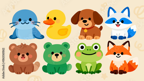 Cute cartoon animals collection