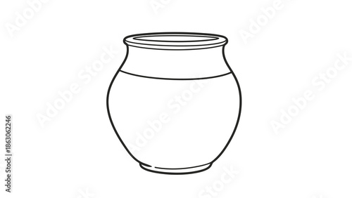 Simple line drawing of a pot
