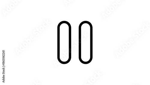 Black paperclip icon on white background