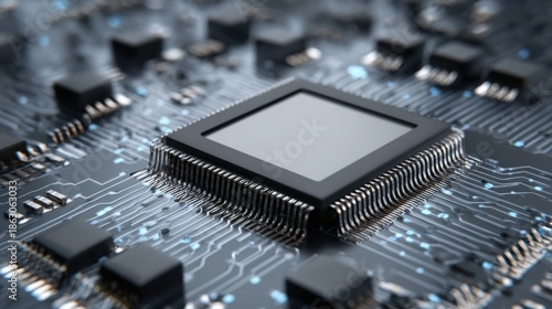 Wallpaper Mural Detailed macro view of computer circuit board technology Torontodigital.ca