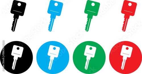 Key icon set. key lock icon , access account login password icons - house key icon security symbol. vector interface app icons. Vector illustration.