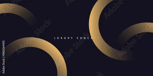Black premium background with luxury dark golden geometric elements.vector eps10