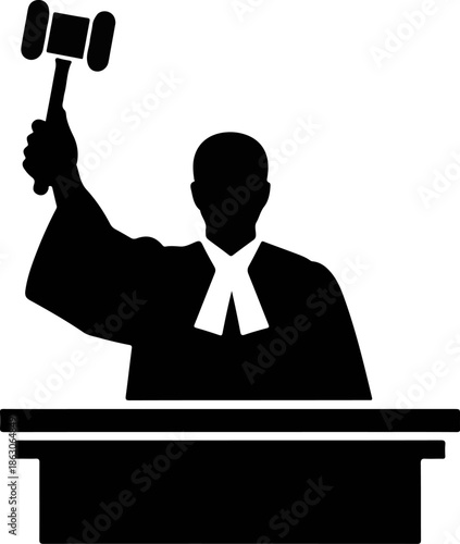 Judge raising gavel
