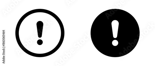 Two different styles of exclamation mark warning symbols