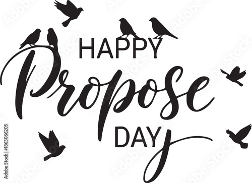 PrintHappy propose day celebration with birds