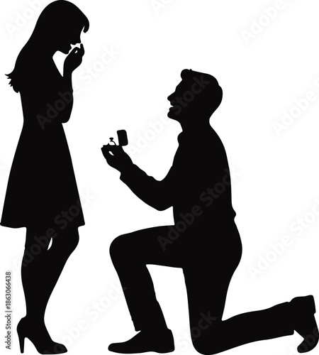 PrintMan proposing to woman in front of large red heart