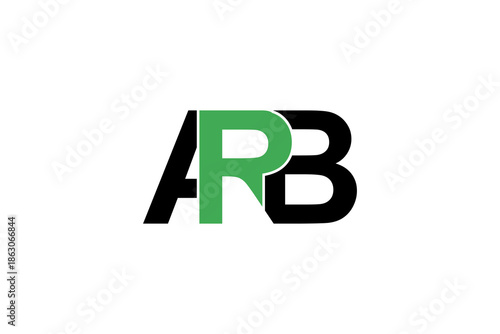 Modern ARB Logo Design – Bold Black & Green Letters, Stylish Overlap, Professional Branding Concept