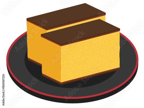カステラのイラスト / Castella Sponge Cake Illustration