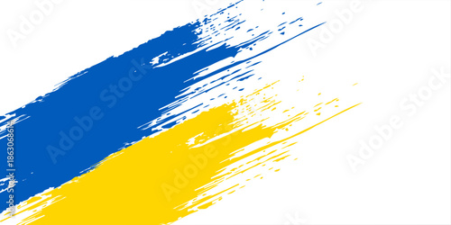 Abstract happy independence day of Ukraine with creative watercolor national brush flag background