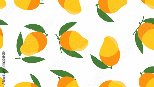Pattern of Lemons with Leaves Illustration.