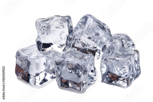 Pile of Clear Ice Cubes with Crushed Texture frozen water