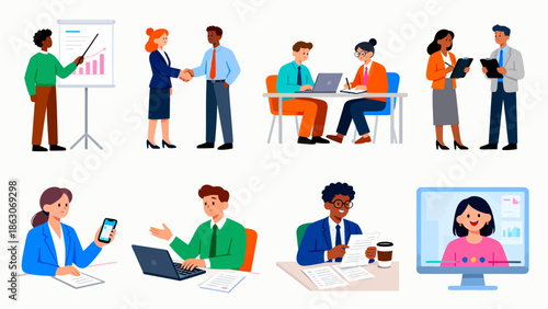 Office work and business interactions