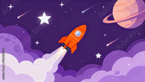 Rocket launch in space