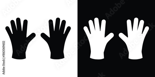 gloves silhouette vector, safety gloves vector icon