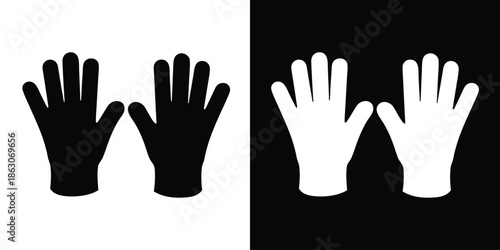 gloves silhouette vector, safety gloves vector icon