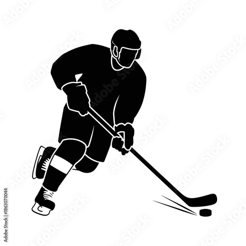 Photography Hockey Player in Action Posing.
