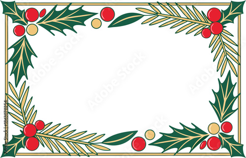 Classic Christmas Frame Artwork. Seasonal Christmas Frame Design. Elegant Christmas Frame Illustration. Christmas Frame with Holiday Theme. Creative Christmas Frame Artwork