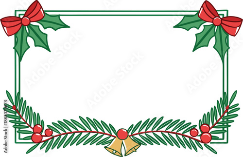 Christmas Frame Illustration. Festive Christmas Frame Design. Holiday Christmas Frame Border. Winter Holiday Christmas Frame. Decorative Christmas Frame Illustration. Classic Christmas Frame Artwork