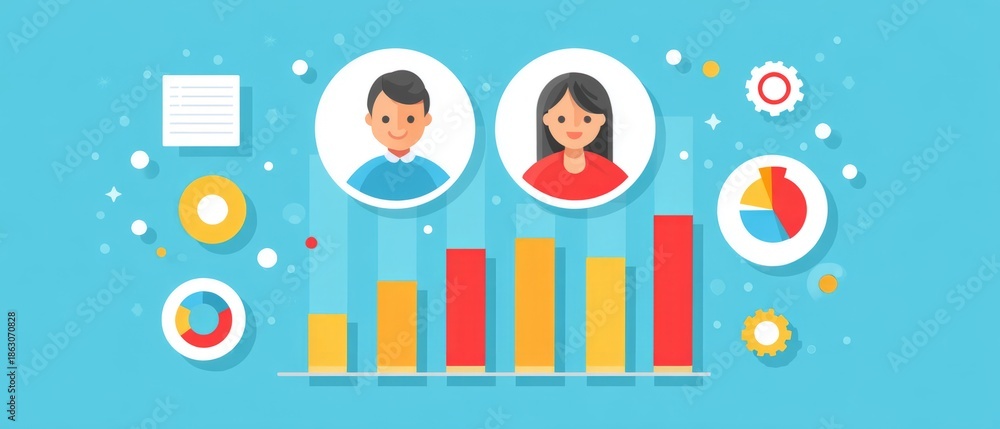Obraz premium Business team with analytics dashboard charts