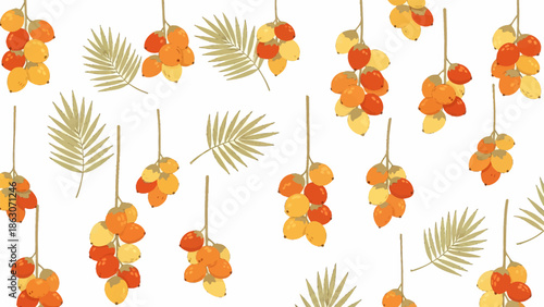 Colorful Orange Yellow Flowers Pattern.