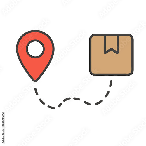 Delivery Location Tracking Map Icon
