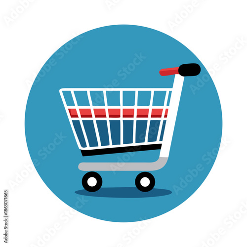 Shopping cart in circle icon ecommerce concept