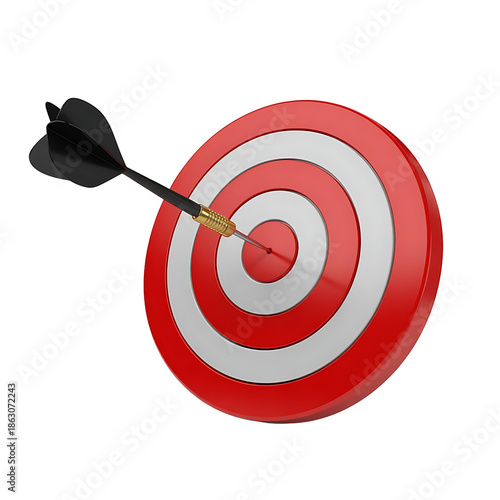 Dartboard with dart, isolated on transparent background isolated on transparent background