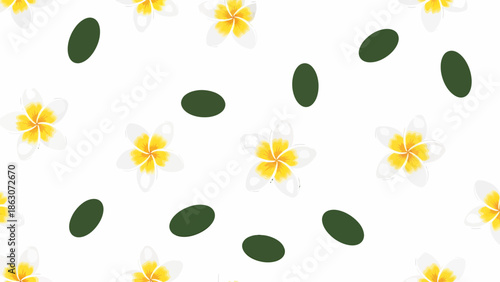Olive Branches and Yellow Flowers Pattern.