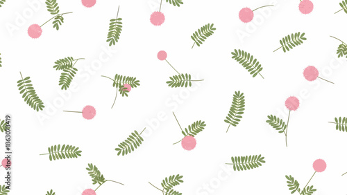 Lollipops and Leaves Pattern on White Background.