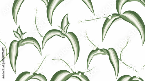 Green Banana Leaves Pattern Illustration.