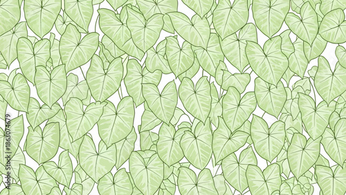 Green Leaves Pattern Illustration Design Element.