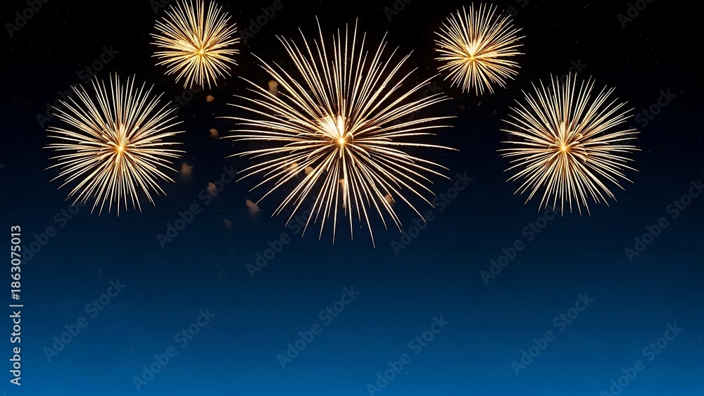 Fototapeta premium Fireworks Exploding in Night Sky