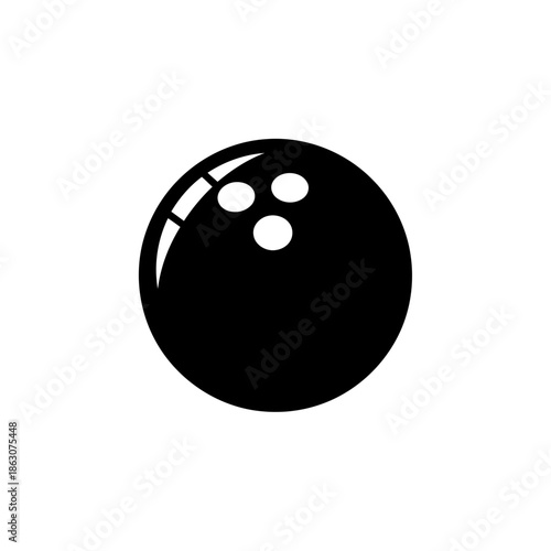 Bowling ball icon on white background for sports
