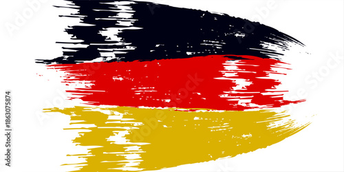 Happy german unity day of Germany with national flag on grunge texture