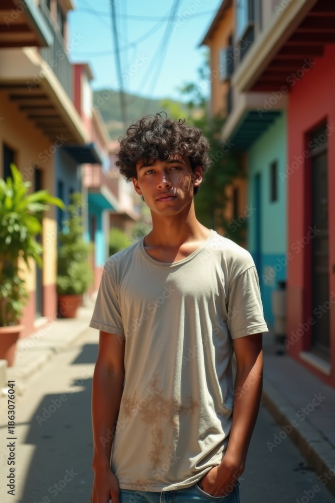 Fototapeta premium Joven Latinoamericano en la calle