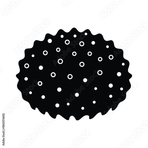 Sea sponge silhouette vector, Underwater, Marine life and ocean themed design.