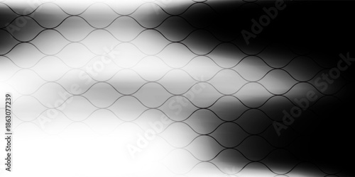 Abstract geometric background featuring a repeating wave or scallop pattern with a smooth monochrome gradient transitioning from light gray to deep black.