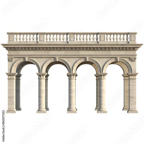 Classical archway, isolated on transparent background isolated on transparent background