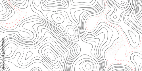 Topographic map. geographic line World map
 with elevation assignments. contour maps. Vector illustration.
