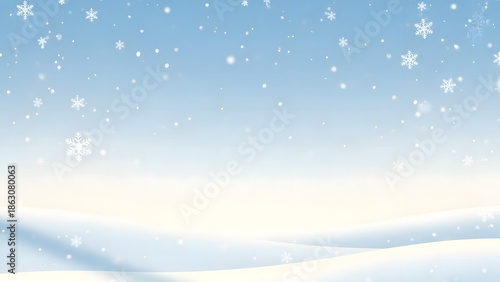 Wallpaper Mural Snowy landscape with falling snowflakes on a clear winter day Torontodigital.ca