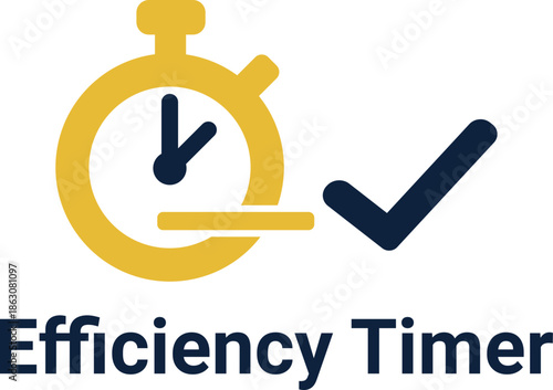 Efficiency timer icon, Time optimization icon