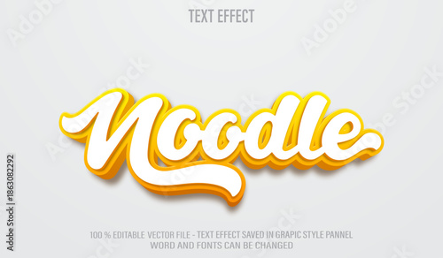 Noodle 3d editable text effect style