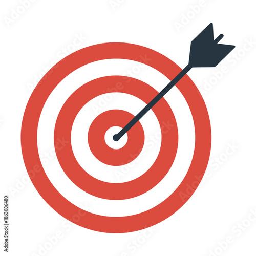 Target with a perfectly placed arrow hitting the bullseye, symbolizing clear.
