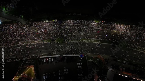 Imagens Aereas Reveillon Florianópolis - Ponte Hercilio Luz - Noite