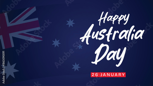 Happy Australia Day National Celebration Background Vector, Australia national flag